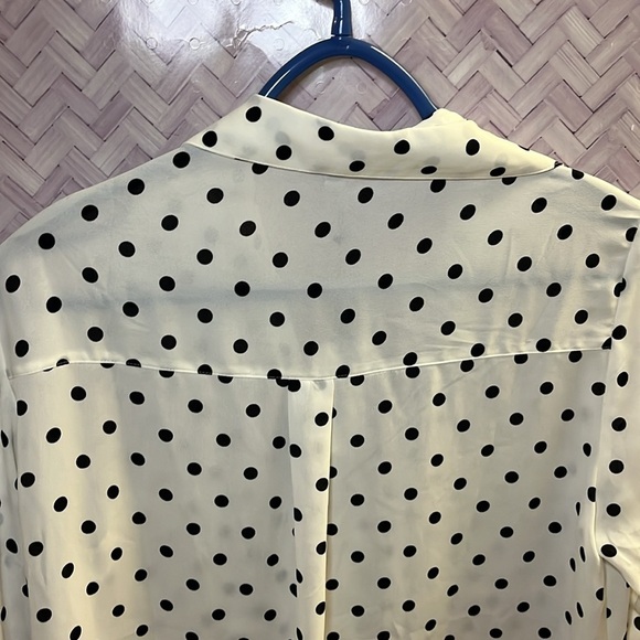 EXPRESS The Portofino Shirt Polka Dot, medium blouse, white and black, brand new - Picture 5 of 7